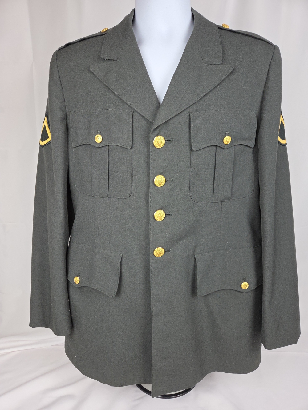 1982...U.S. Army Olive Green Dress Jacket with Gold Buttons